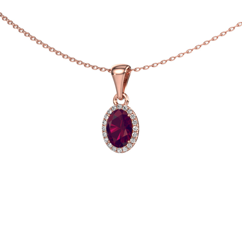 Image of Pendant Seline ovl 585 rose gold Rhodolite 7x5 mm