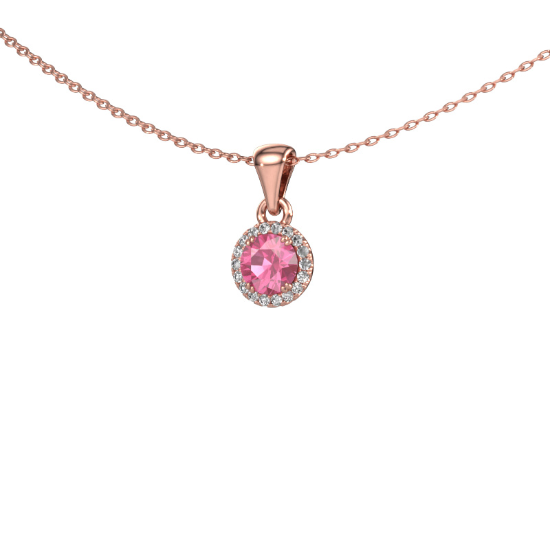 Image of Pendant Seline rnd 585 rose gold Pink sapphire 4.7 mm