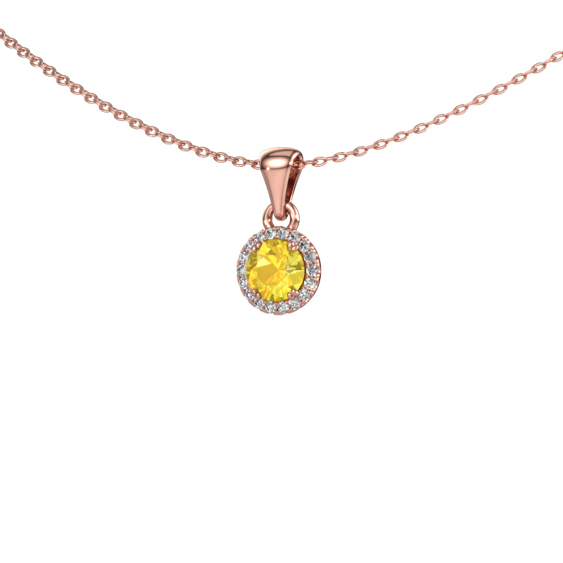 Bild von Anhänger Seline rnd 585 Roségold Gelb Saphir 4.7 mm