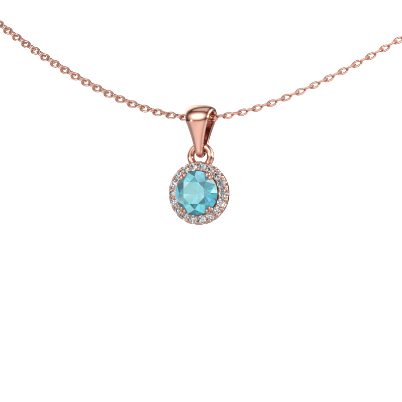 Image of Pendant Seline rnd 585 rose gold Blue topaz 4.7 mm