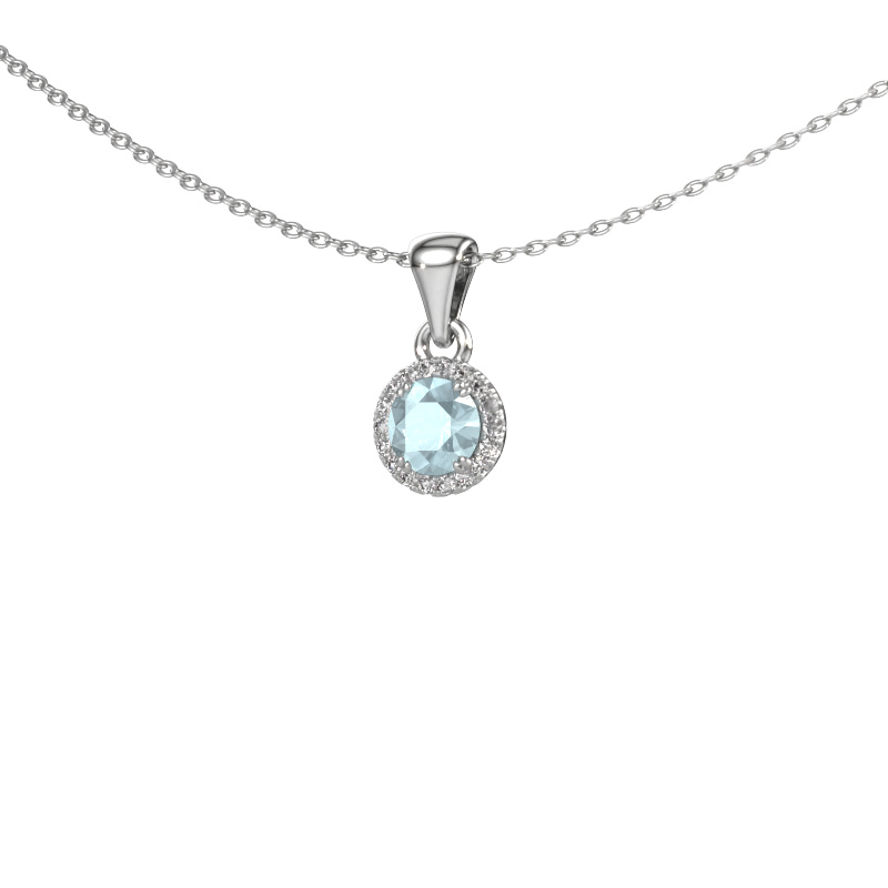 Image of Pendant Seline rnd 950 platinum Aquamarine 4.7 mm