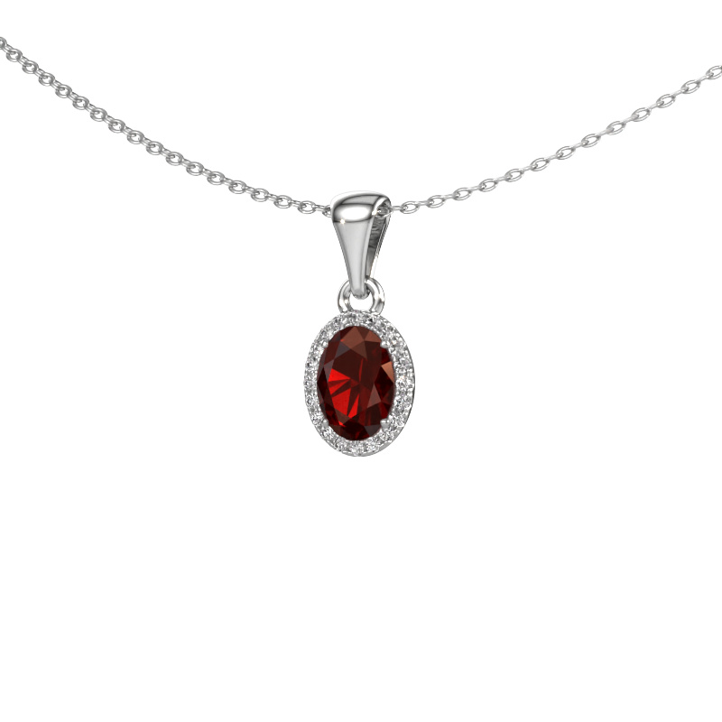 Image of Pendant Seline ovl 950 platinum Garnet 7x5 mm