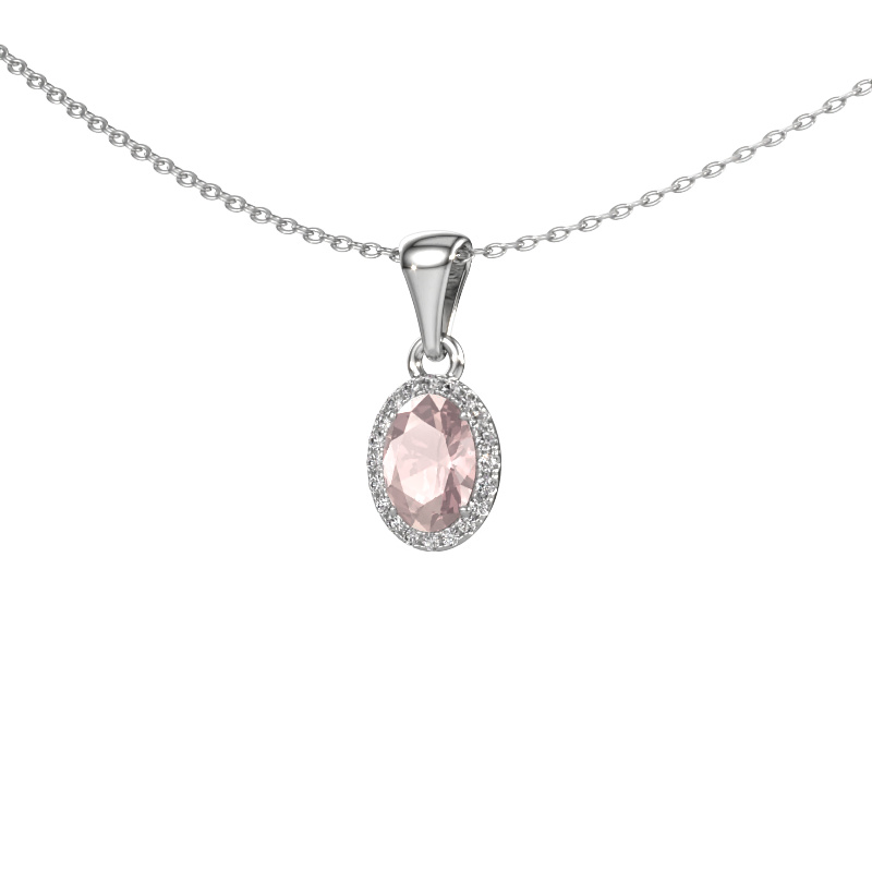 Bild von Anhänger Seline ovl 585 Weißgold Morganit Champagner 7x5 mm