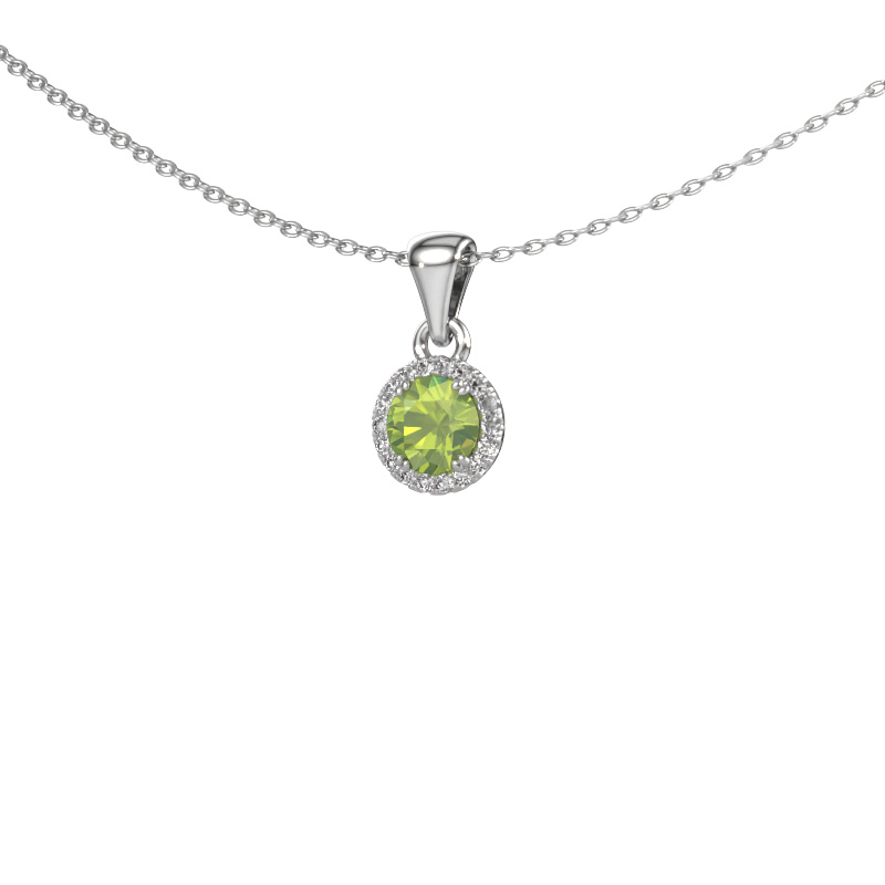 Image of Pendant Seline rnd 950 platinum Peridot 4.7 mm