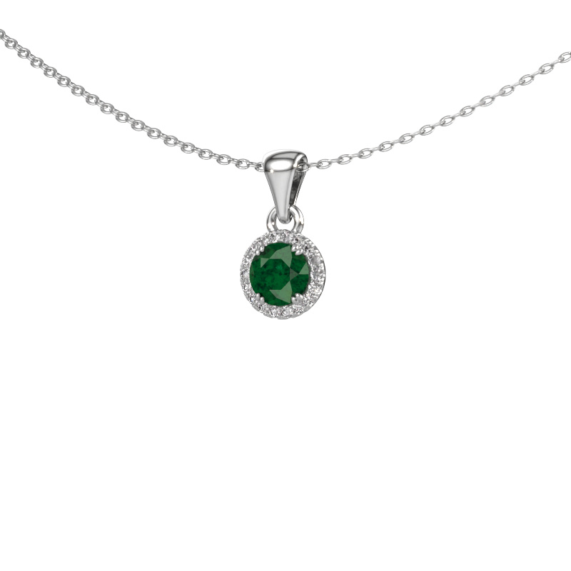 Image of Pendant Seline rnd 585 white gold Emerald 4.7 mm