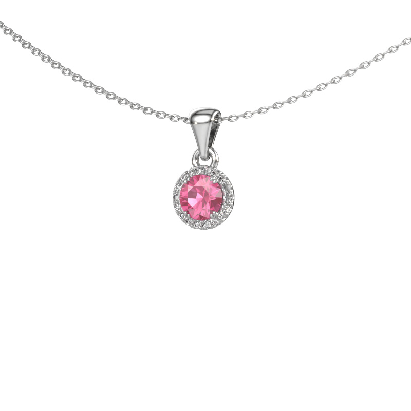 Image of Pendant Seline rnd 950 platinum Pink sapphire 4.7 mm