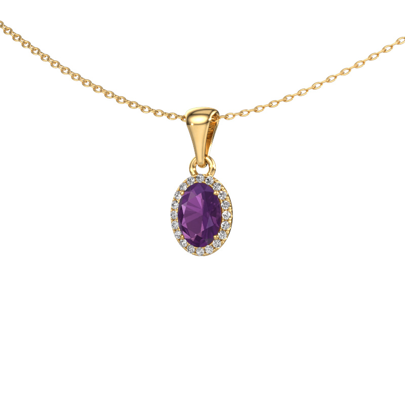 Image of Pendant Seline ovl 585 gold Amethyst 7x5 mm