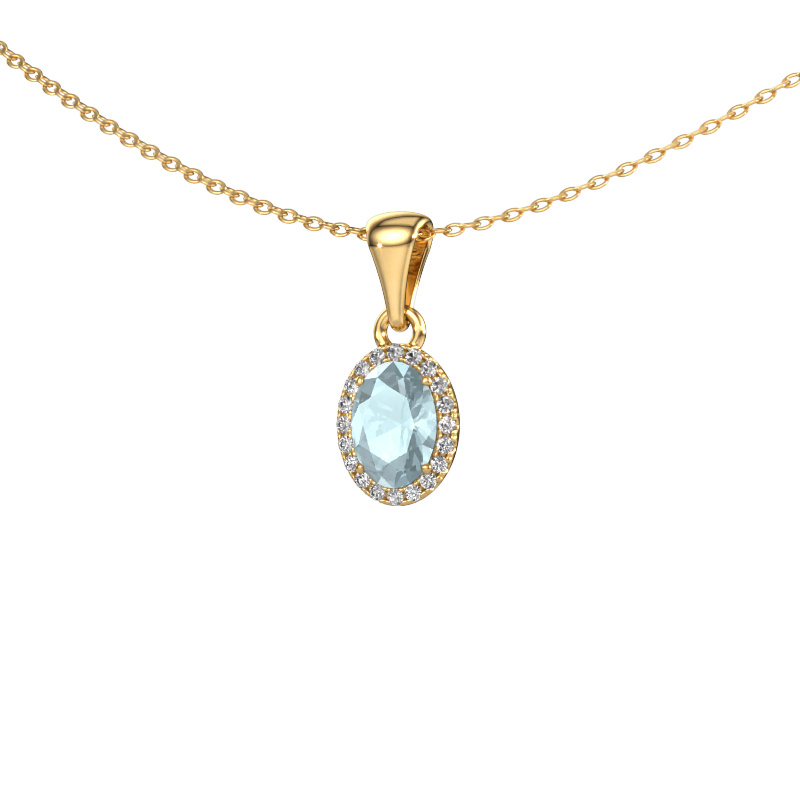 Image of Pendant Seline ovl 585 gold Aquamarine 7x5 mm
