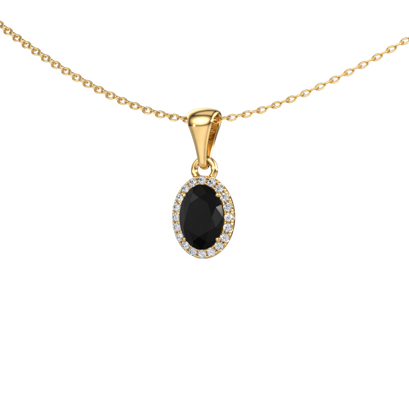 Image of Pendant Seline ovl 585 gold Black diamond 1.15 crt
