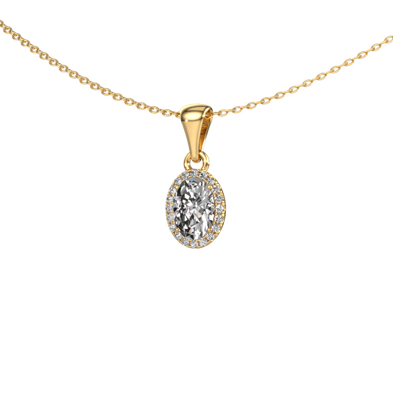 Image of Pendant Seline ovl 585 gold Lab grown diamond 0.800 crt