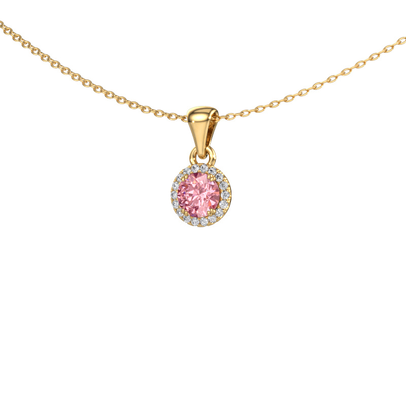 Image of Pendant Seline rnd 585 gold Pink lab grown diamond 4.7 mm