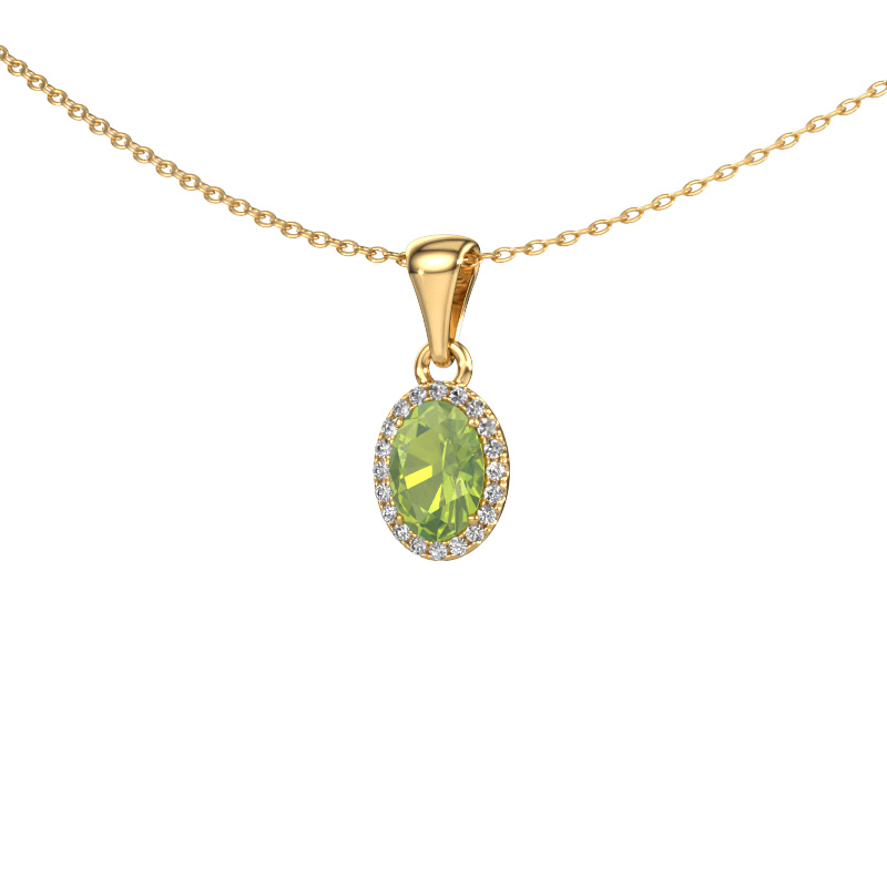 Image of Pendant Seline ovl 585 gold Peridot 7x5 mm