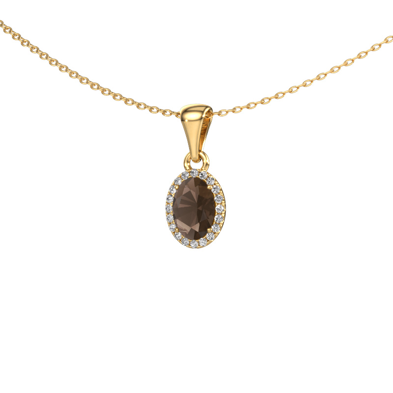 Bild von Anhänger Seline ovl 585 Gold Rauchquarz 7x5 mm