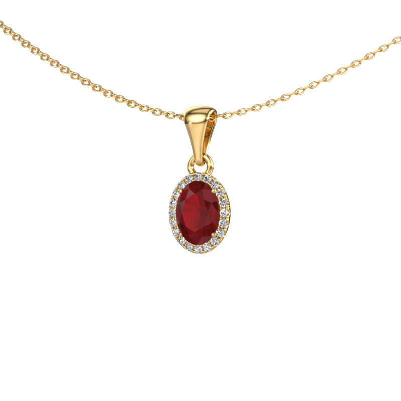 Image of Pendant Seline ovl 585 gold Ruby 7x5 mm