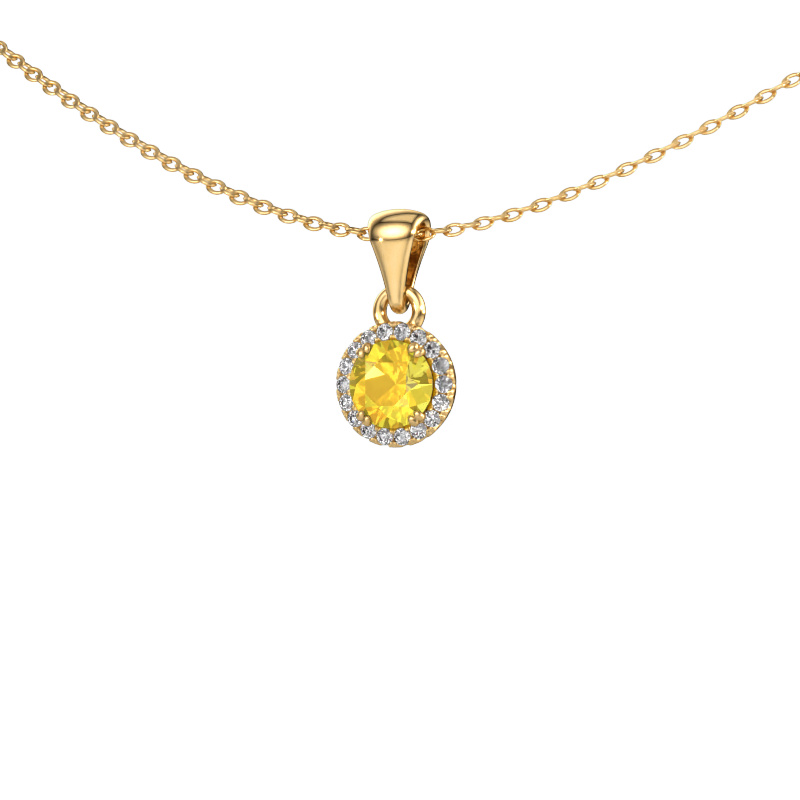 Image of Pendant Seline rnd 585 gold Yellow sapphire 4.7 mm