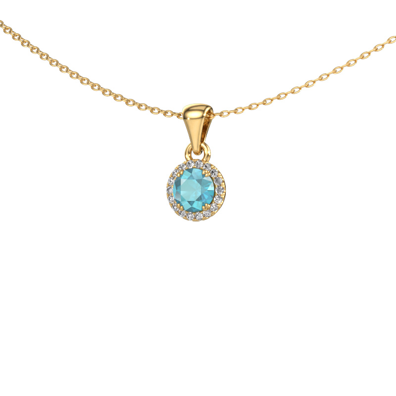 Image of Pendant Seline rnd 585 gold Blue topaz 4.7 mm