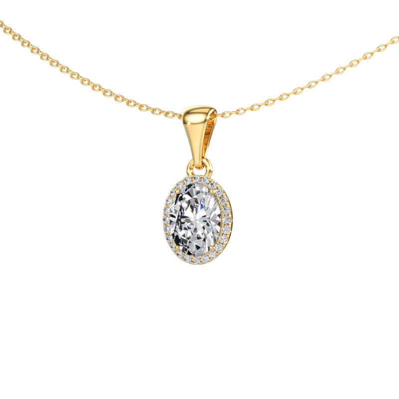 Afbeelding van Hanger Seline ovl 585 goud Lab-grown diamant 1.22 crt