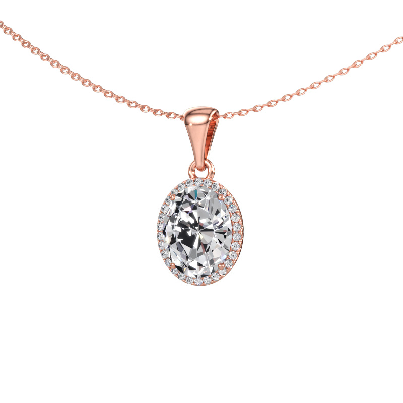Immagine di Ciondolo Seline ovl 585 oro rosa Diamante lab grown 2.85 crt