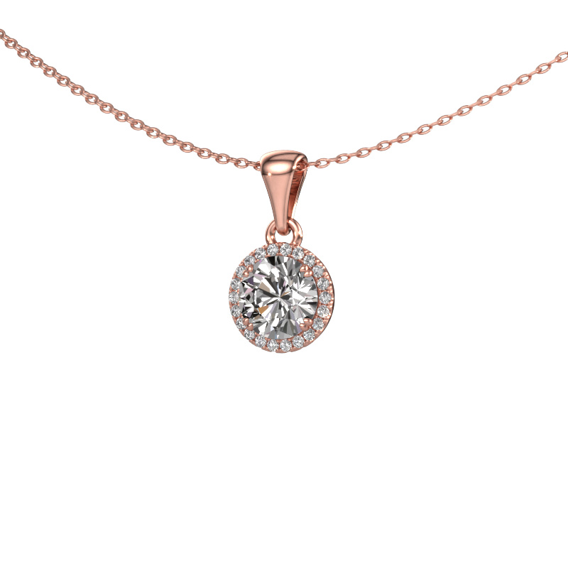Image de Pendentif Seline rnd 585 or rose Diamant 1.11 crt
