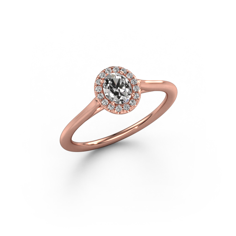 Image of Engagement ring Seline ovl 1 585 rose gold Diamond 0.43 crt