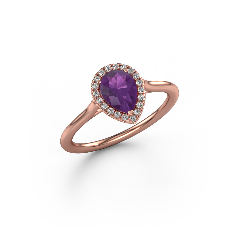 Bild von Verlobungsring Seline per 1 585 Roségold Amethyst 7x5 mm