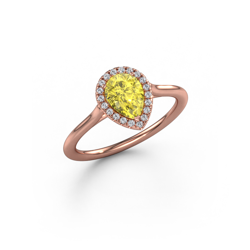 Bild von Verlobungsring Seline per 1 585 Roségold Gelber Labor Diamant 7x5 mm