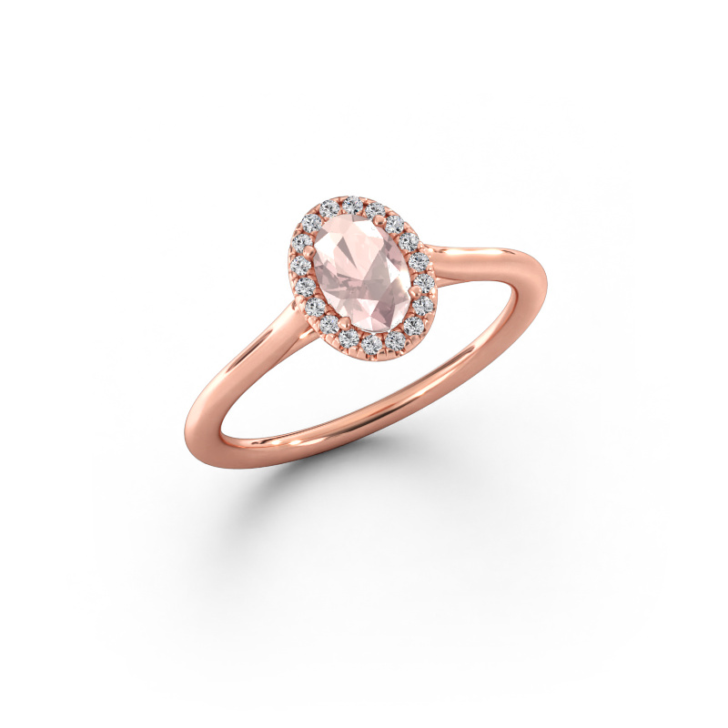 Immagine di Anello di fidanzamento Seline ovl 1 585 oro rosa Morganite champagne 6x4 mm