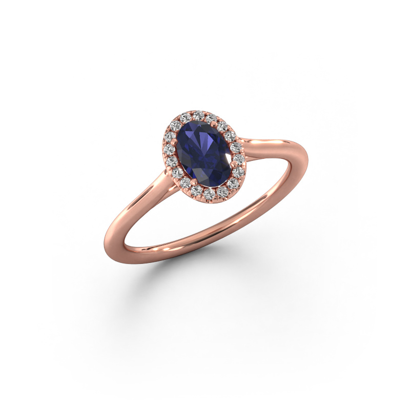 Image of Engagement ring Seline ovl 1 585 rose gold Sapphire 6x4 mm