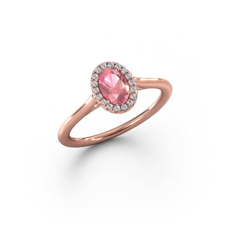 Bild von Verlobungsring Seline ovl 1 585 Roségold Turmalin rosa 6x4 mm