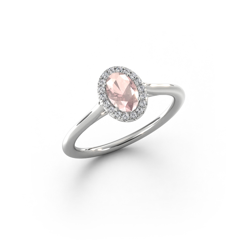 Bild von Verlobungsring Seline ovl 1 950 Platin Morganit Champagner 6x4 mm