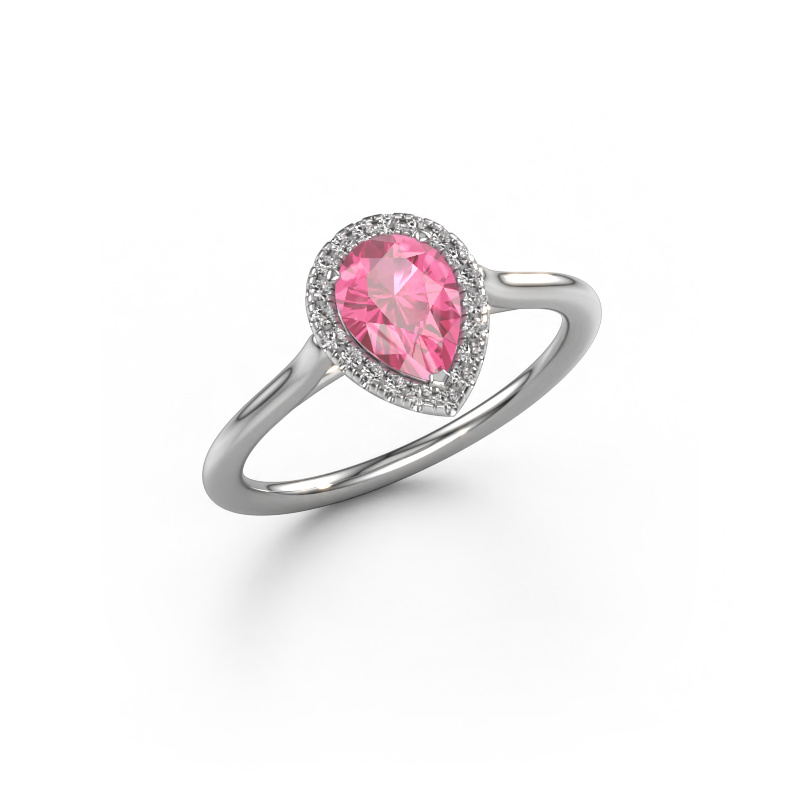 Bild von Verlobungsring Seline per 1 950 Platin Pink Saphir 7x5 mm
