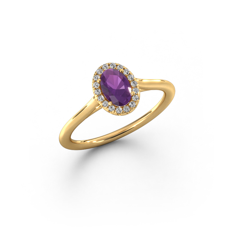 Bild von Verlobungsring Seline ovl 1 585 Gold Amethyst 6x4 mm