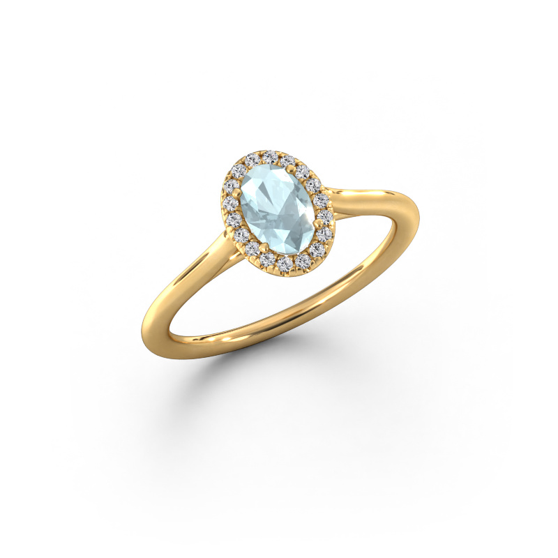 Image of Engagement ring Seline ovl 1 585 gold Aquamarine 6x4 mm