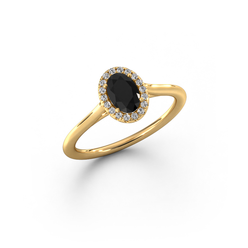 Image of Engagement ring Seline ovl 1 585 gold Black diamond 0.69 crt