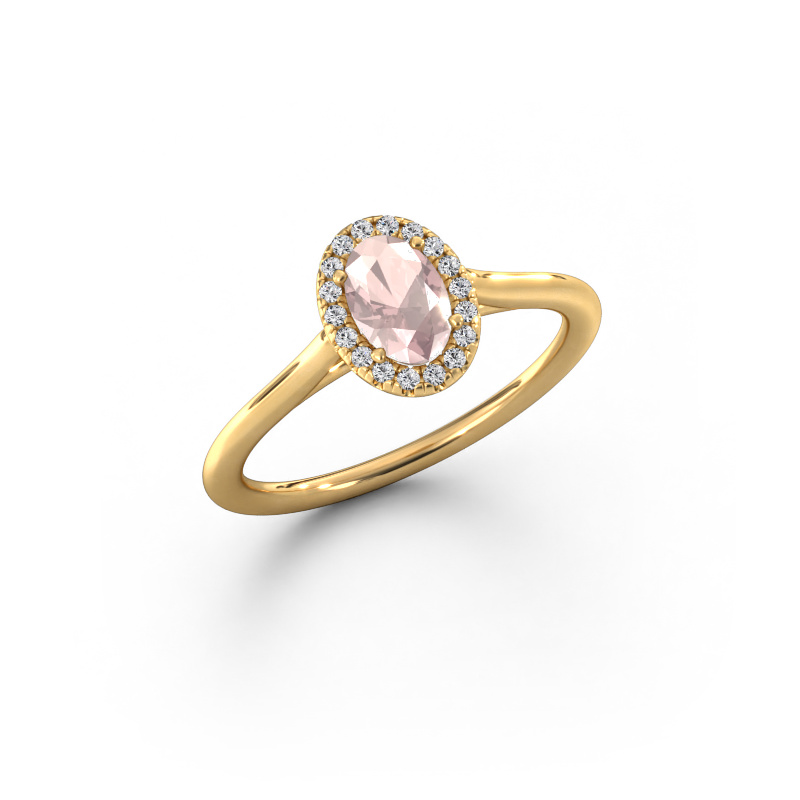 Image of Engagement ring Seline ovl 1 585 gold Morganite champagne 6x4 mm