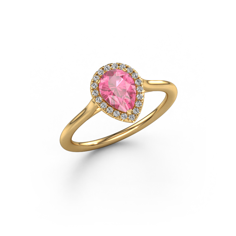 Image de Bague de fiançailles Seline per 1 585 or jaune Saphir rose 7x5 mm
