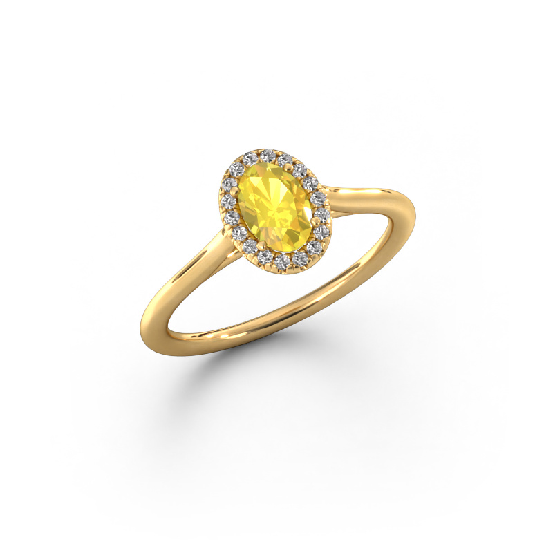 Bild von Verlobungsring Seline ovl 1 585 Gold Gelb Saphir 6x4 mm