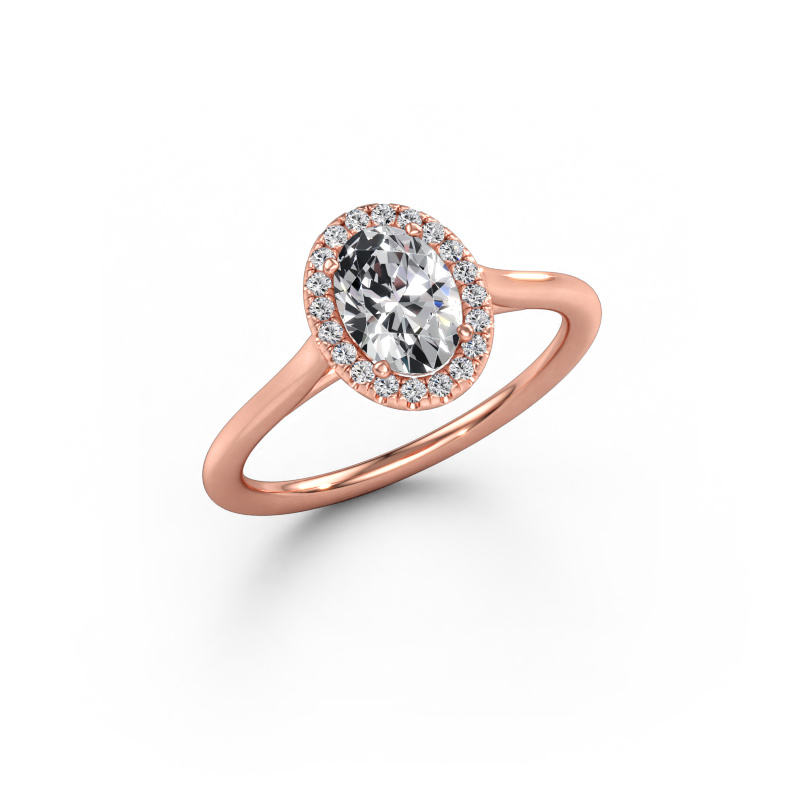 Immagine di Anello di fidanzamento Seline ovl 1 585 oro rosa Diamante lab grown 0.834 crt