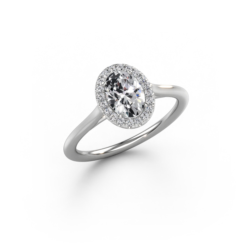 Image de Bague de fiançailles Seline ovl 1 950 platine Diamant synthétique 0.834 crt