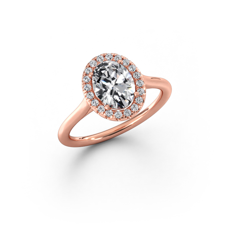 Immagine di Anello di fidanzamento Seline ovl 1 585 oro rosa Diamante lab grown 1.25 crt