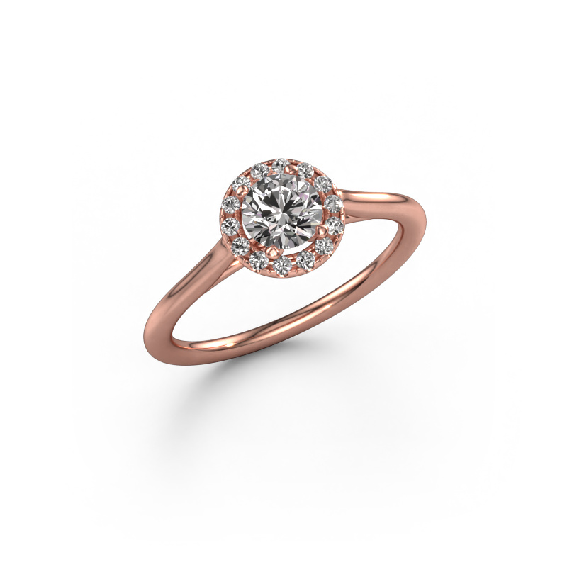 Image of Engagement ring Seline rnd 1 585 rose gold Zirconia 5 mm