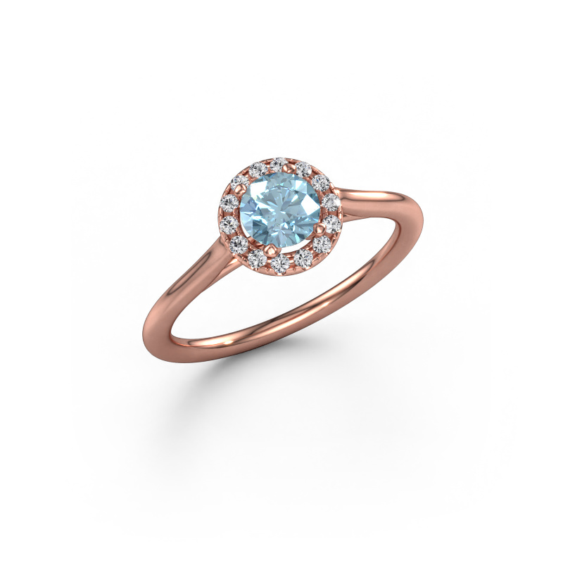Bild von Verlobungsring Seline rnd 1 585 Roségold Blauer Labordiamant 5 mm