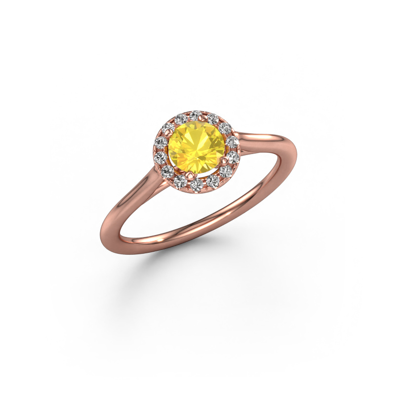 Image of Engagement ring Seline rnd 1 585 rose gold Yellow sapphire 5 mm