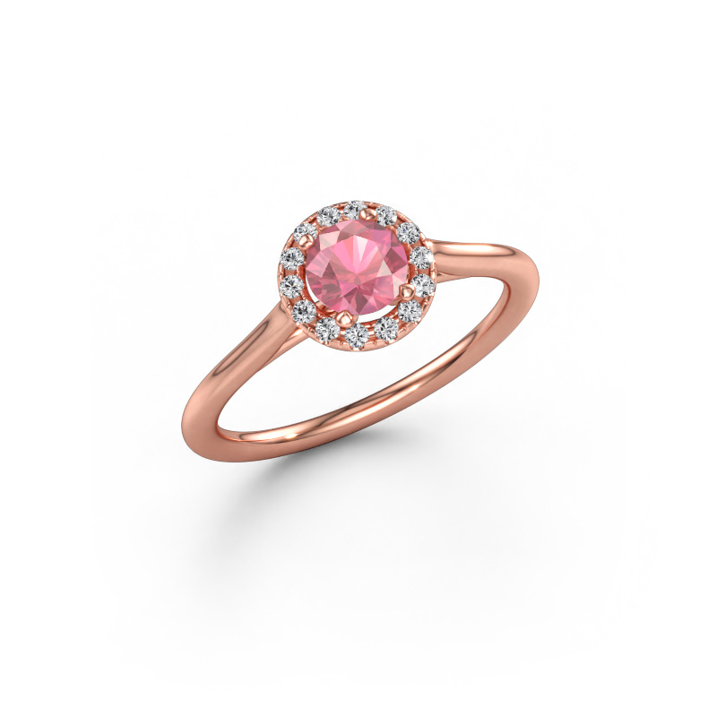 Bild av Förlovningsring Seline rnd 1 585 roséguld Rosa turmalin 5 mm