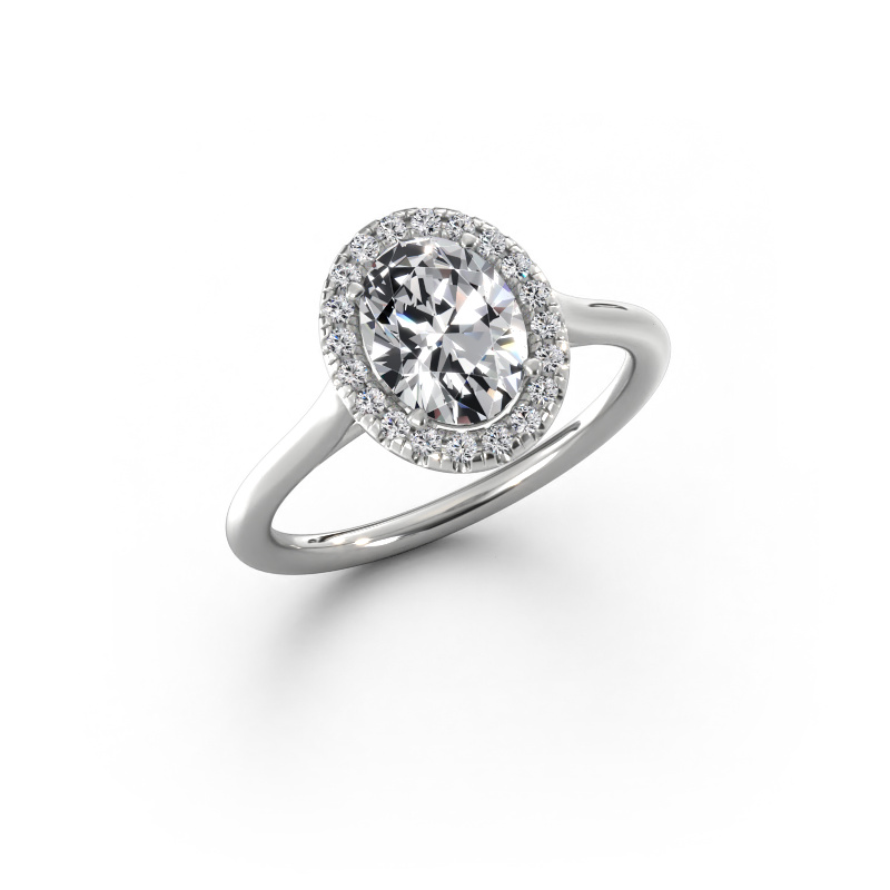 Bild von Verlobungsring Seline ovl 1 585 Weißgold Lab-grown Diamant 1.25 crt