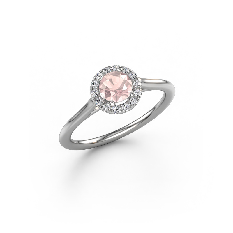 Image of Engagement ring Seline rnd 1 950 platinum Morganite champagne 5 mm