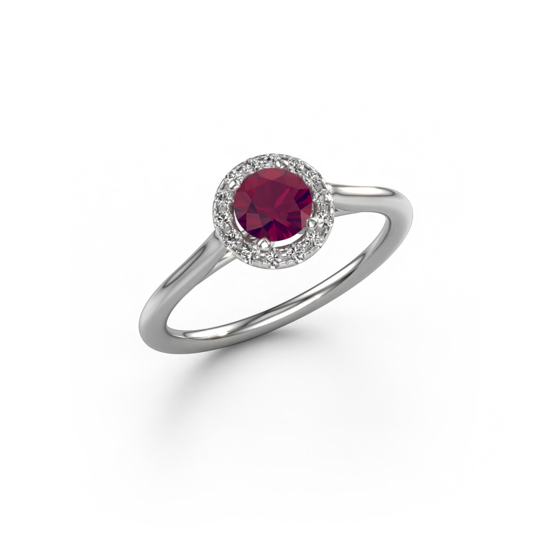 Image of Engagement ring Seline rnd 1 950 platinum Rhodolite 5 mm