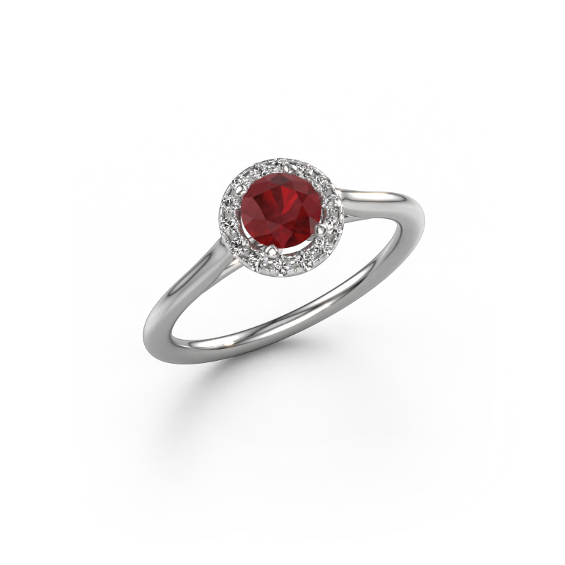 Image of Engagement ring Seline rnd 1 585 white gold Ruby 5 mm