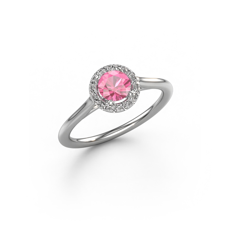 Image of Engagement ring Seline rnd 1 950 platinum Pink sapphire 5 mm