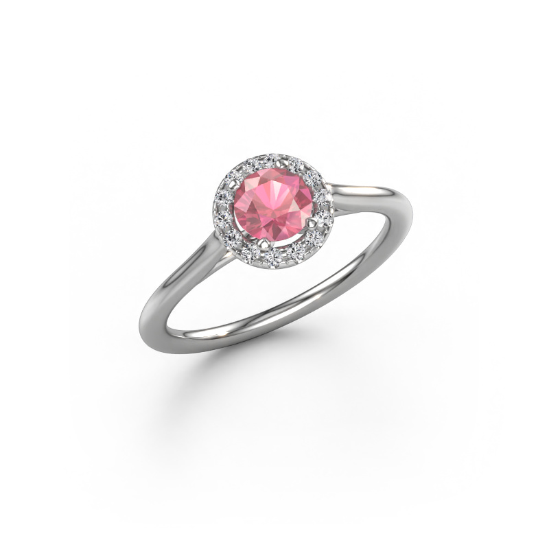 Image of Engagement ring Seline rnd 1 585 white gold Tourmaline pink 5 mm